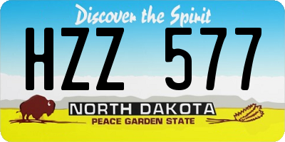 ND license plate HZZ577