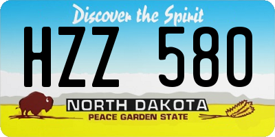 ND license plate HZZ580
