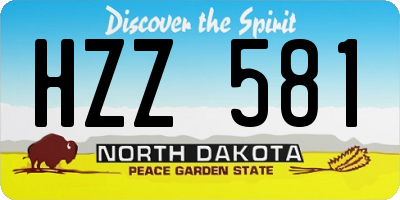 ND license plate HZZ581