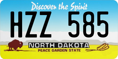 ND license plate HZZ585