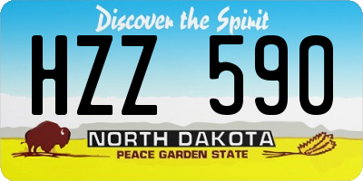 ND license plate HZZ590