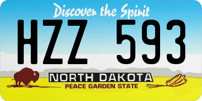 ND license plate HZZ593