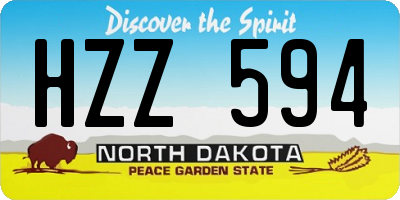ND license plate HZZ594