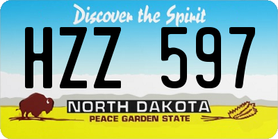 ND license plate HZZ597