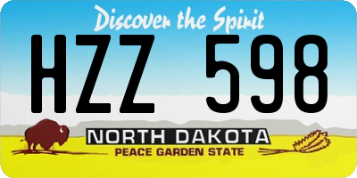 ND license plate HZZ598