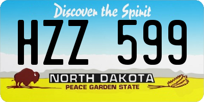 ND license plate HZZ599