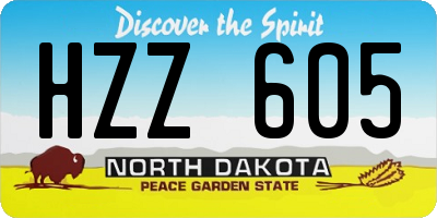 ND license plate HZZ605