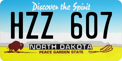 ND license plate HZZ607