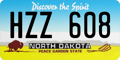 ND license plate HZZ608