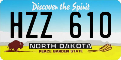 ND license plate HZZ610