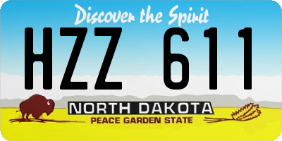 ND license plate HZZ611