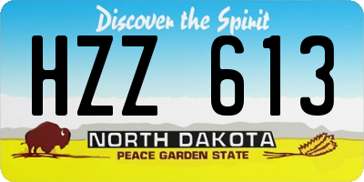 ND license plate HZZ613