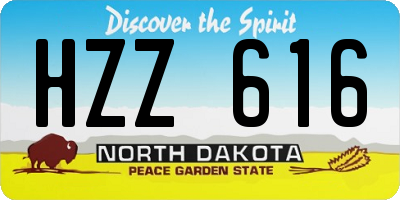 ND license plate HZZ616