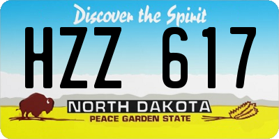 ND license plate HZZ617