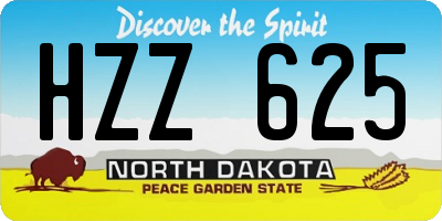 ND license plate HZZ625