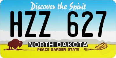 ND license plate HZZ627