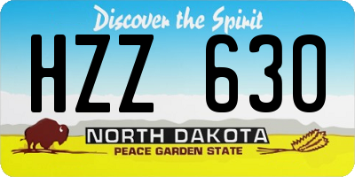 ND license plate HZZ630