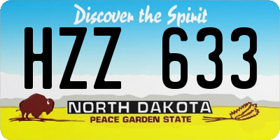 ND license plate HZZ633