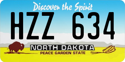ND license plate HZZ634