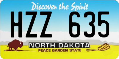 ND license plate HZZ635