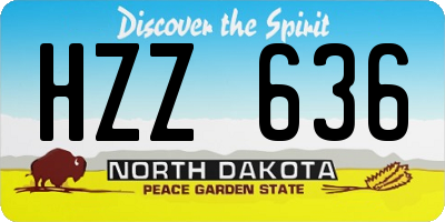 ND license plate HZZ636