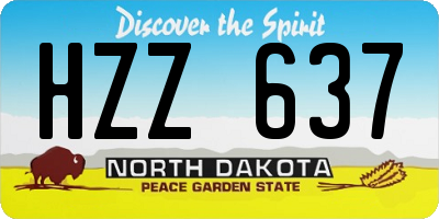 ND license plate HZZ637