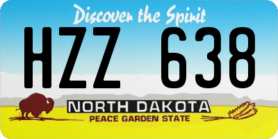 ND license plate HZZ638