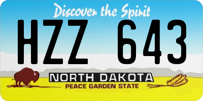 ND license plate HZZ643