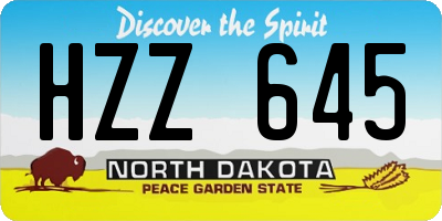 ND license plate HZZ645