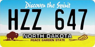 ND license plate HZZ647