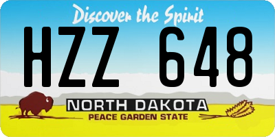 ND license plate HZZ648