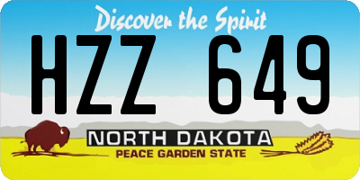 ND license plate HZZ649