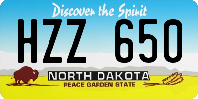 ND license plate HZZ650