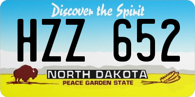 ND license plate HZZ652
