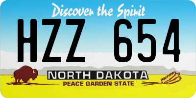 ND license plate HZZ654