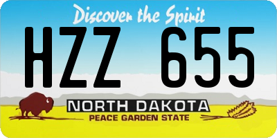 ND license plate HZZ655