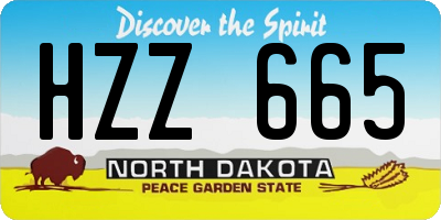 ND license plate HZZ665