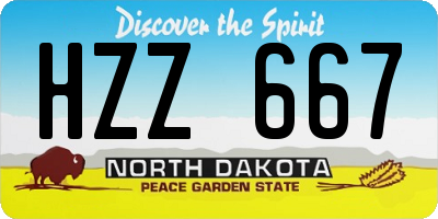 ND license plate HZZ667