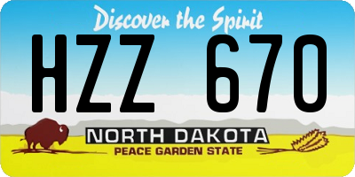ND license plate HZZ670