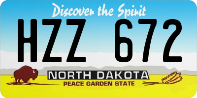 ND license plate HZZ672