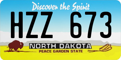 ND license plate HZZ673
