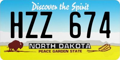 ND license plate HZZ674