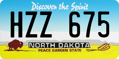 ND license plate HZZ675