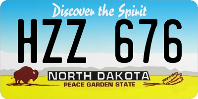 ND license plate HZZ676