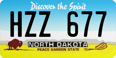 ND license plate HZZ677