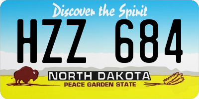 ND license plate HZZ684