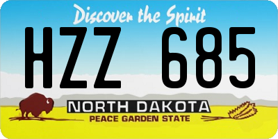 ND license plate HZZ685