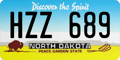 ND license plate HZZ689