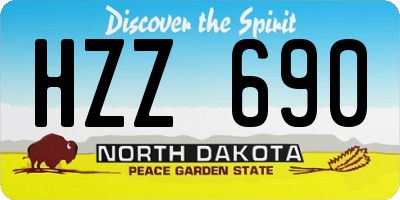 ND license plate HZZ690