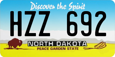 ND license plate HZZ692